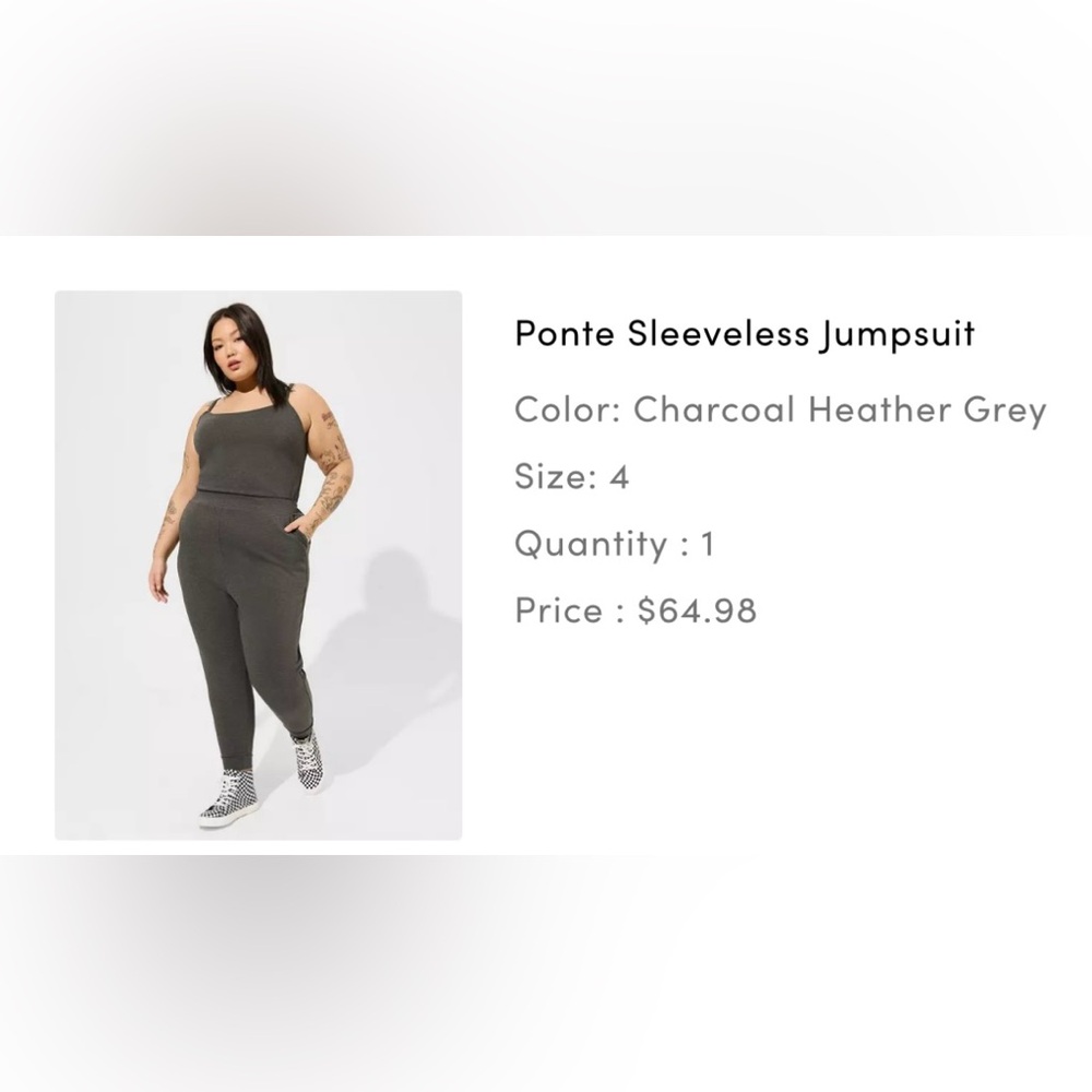 Torrid Ponte Sleeveless jogger jumpsuit NWOT